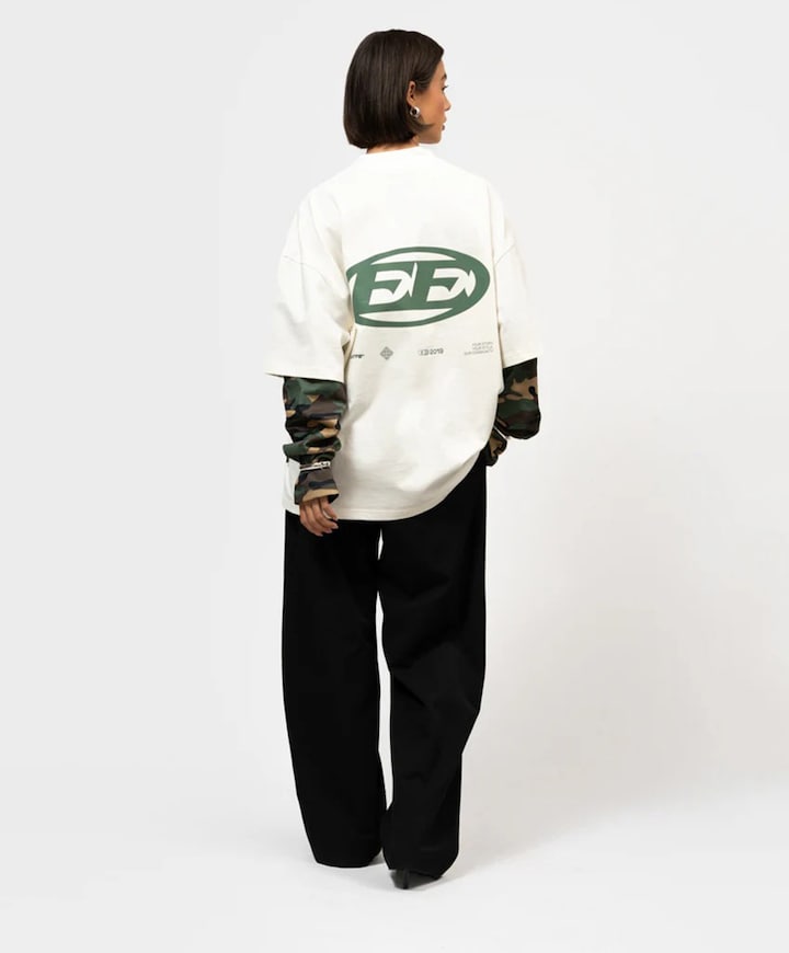 Uniseks longsleeve ecru