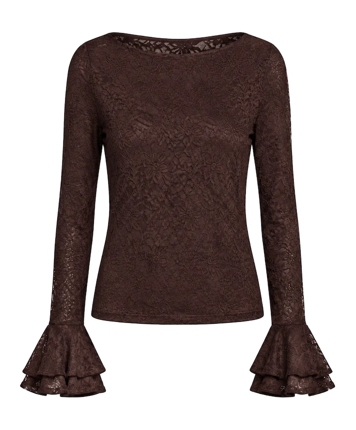 Dames longsleeve bruin