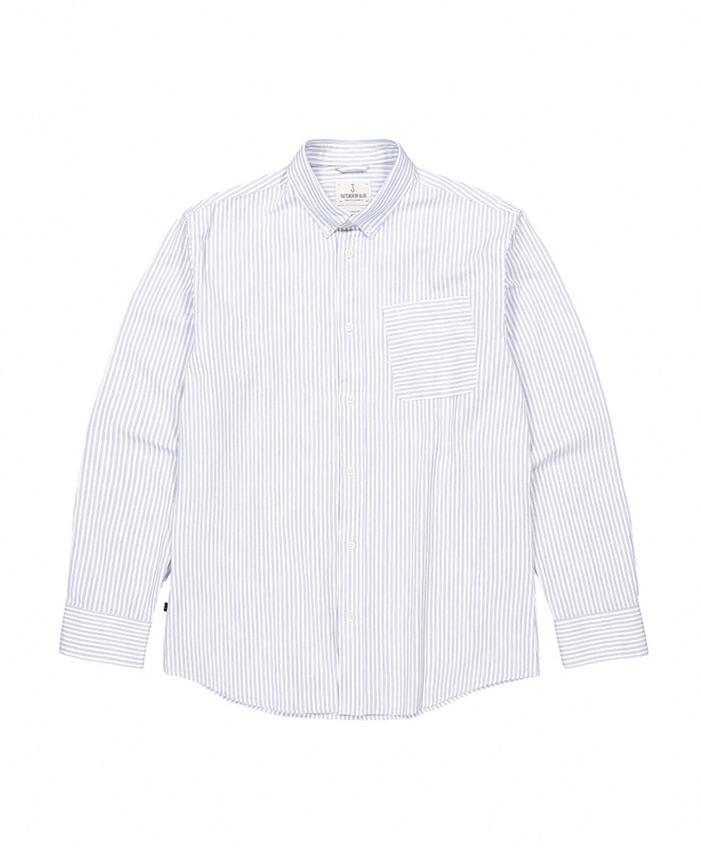 Heren overhemd lange mouw blauw