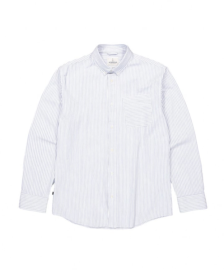 Heren overhemd lange mouw blauw