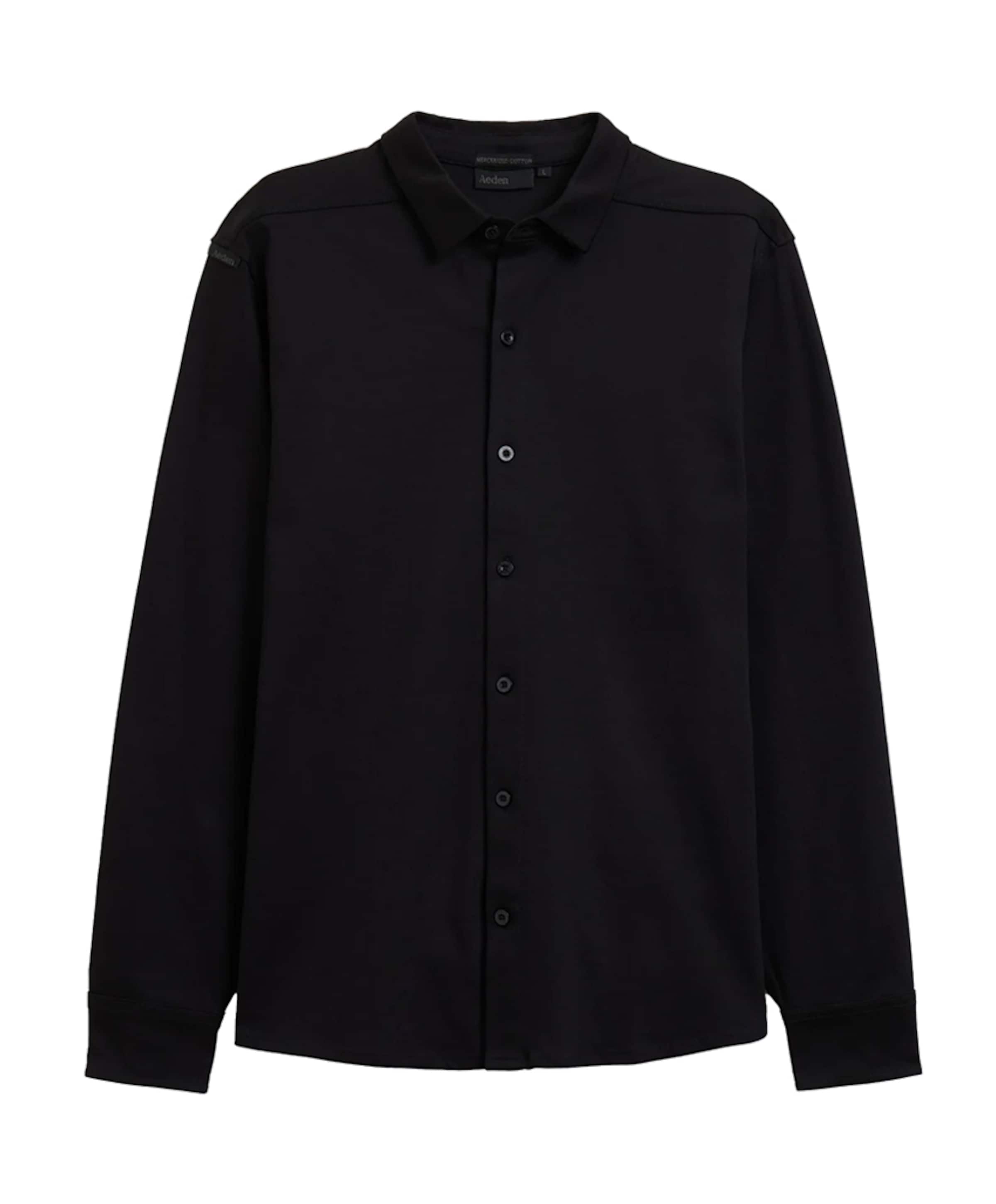 Heren overhemd lange mouw zwart