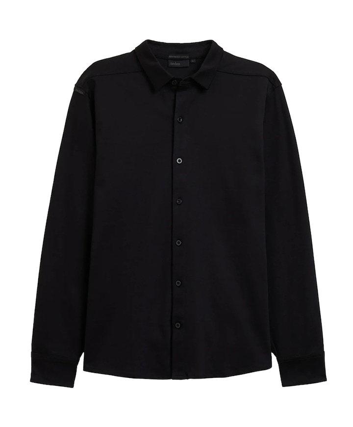 Heren overhemd lange mouw zwart