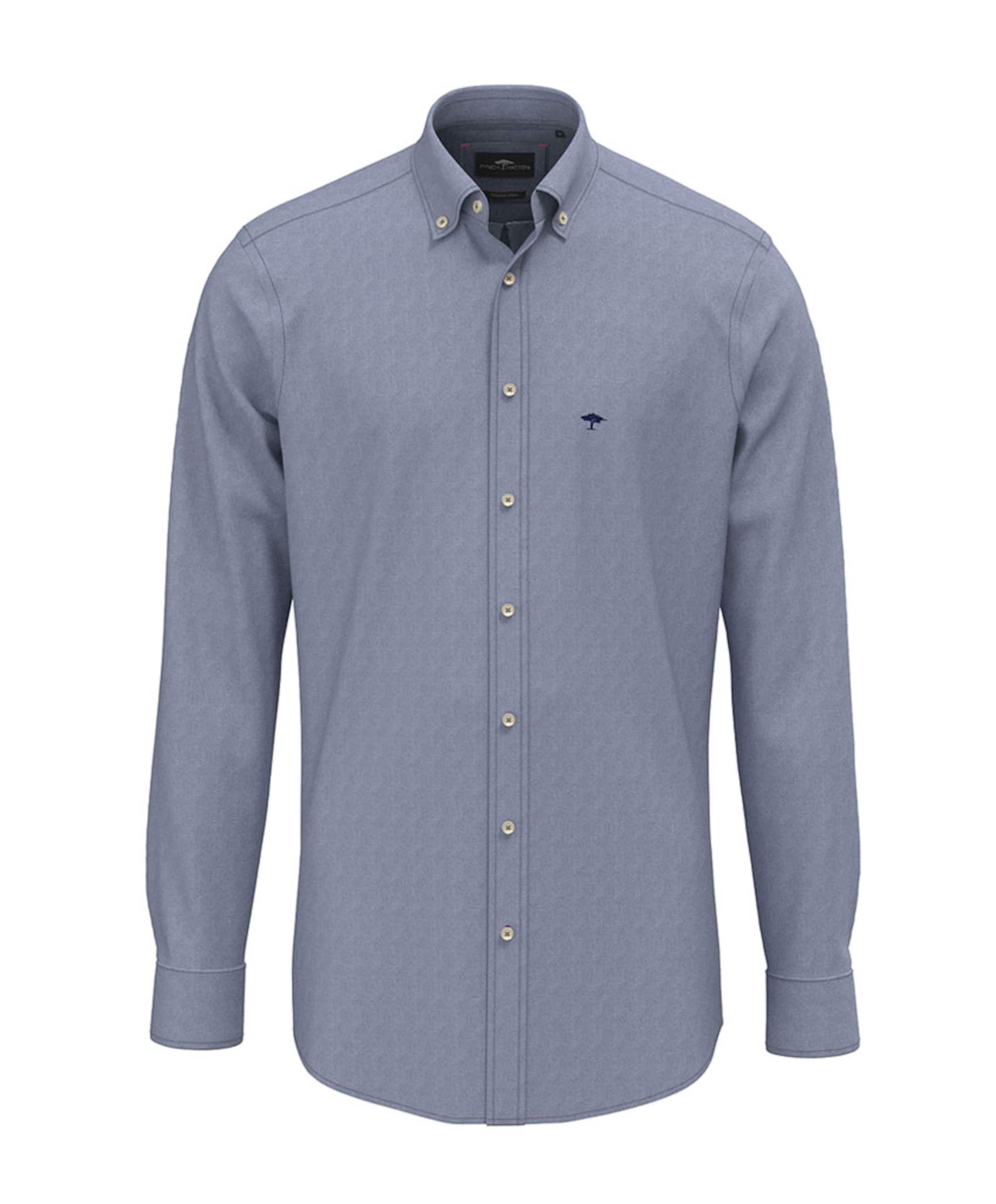 Heren overhemd lange mouw blauw