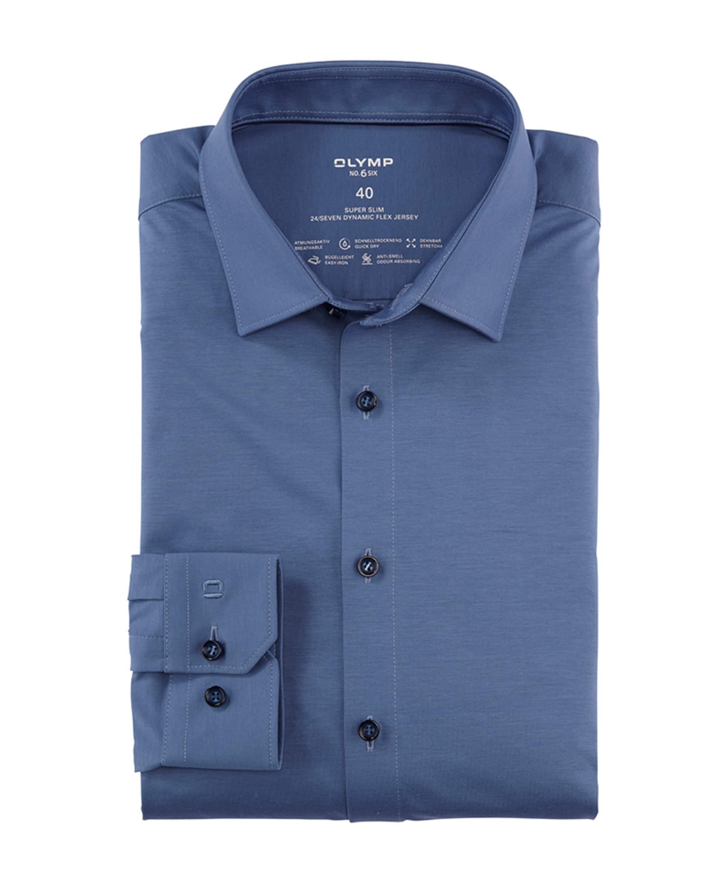 Heren overhemd lange mouw blauw