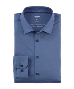 Heren overhemd lange mouw blauw