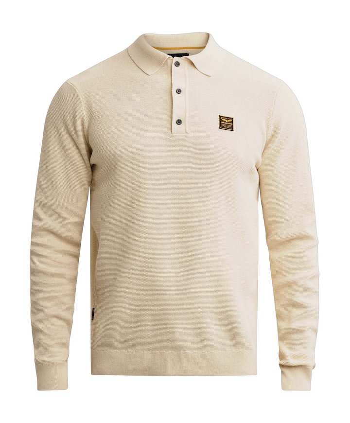 Heren polo ecru