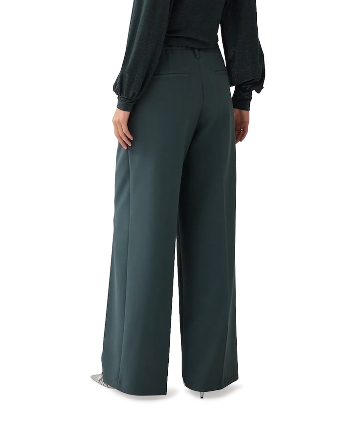 Wide legs foam uni dames broek groen