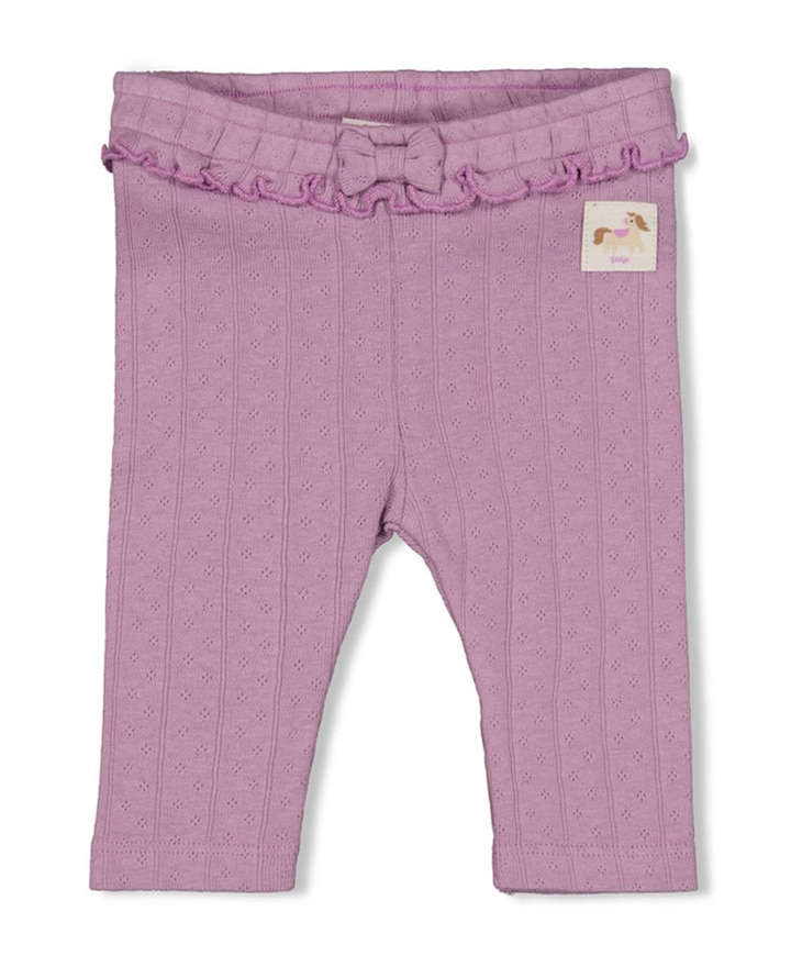 Legging pointelle rib meisjes broek paars