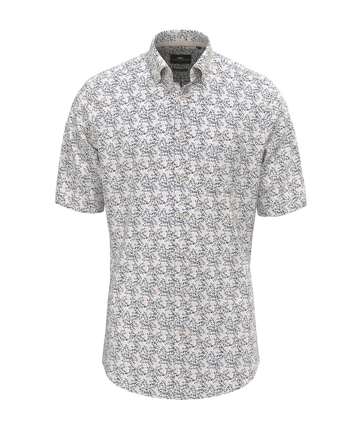 Heren overhemd korte mouw blauw