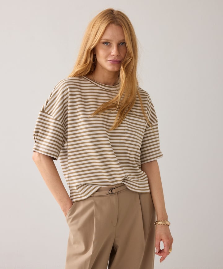 Dames T-shirt beige