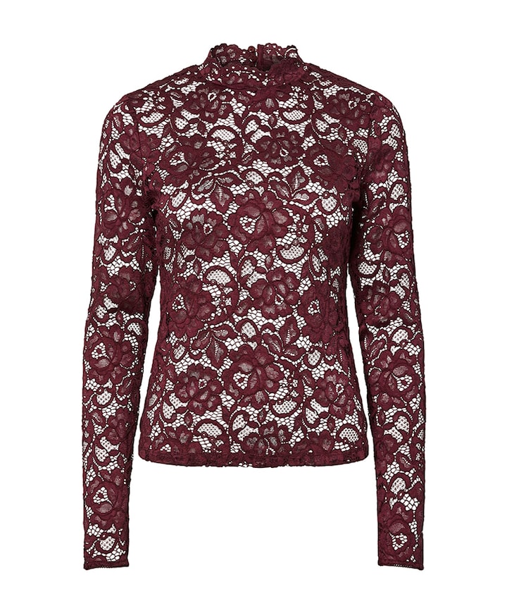 Dames top bordeaux