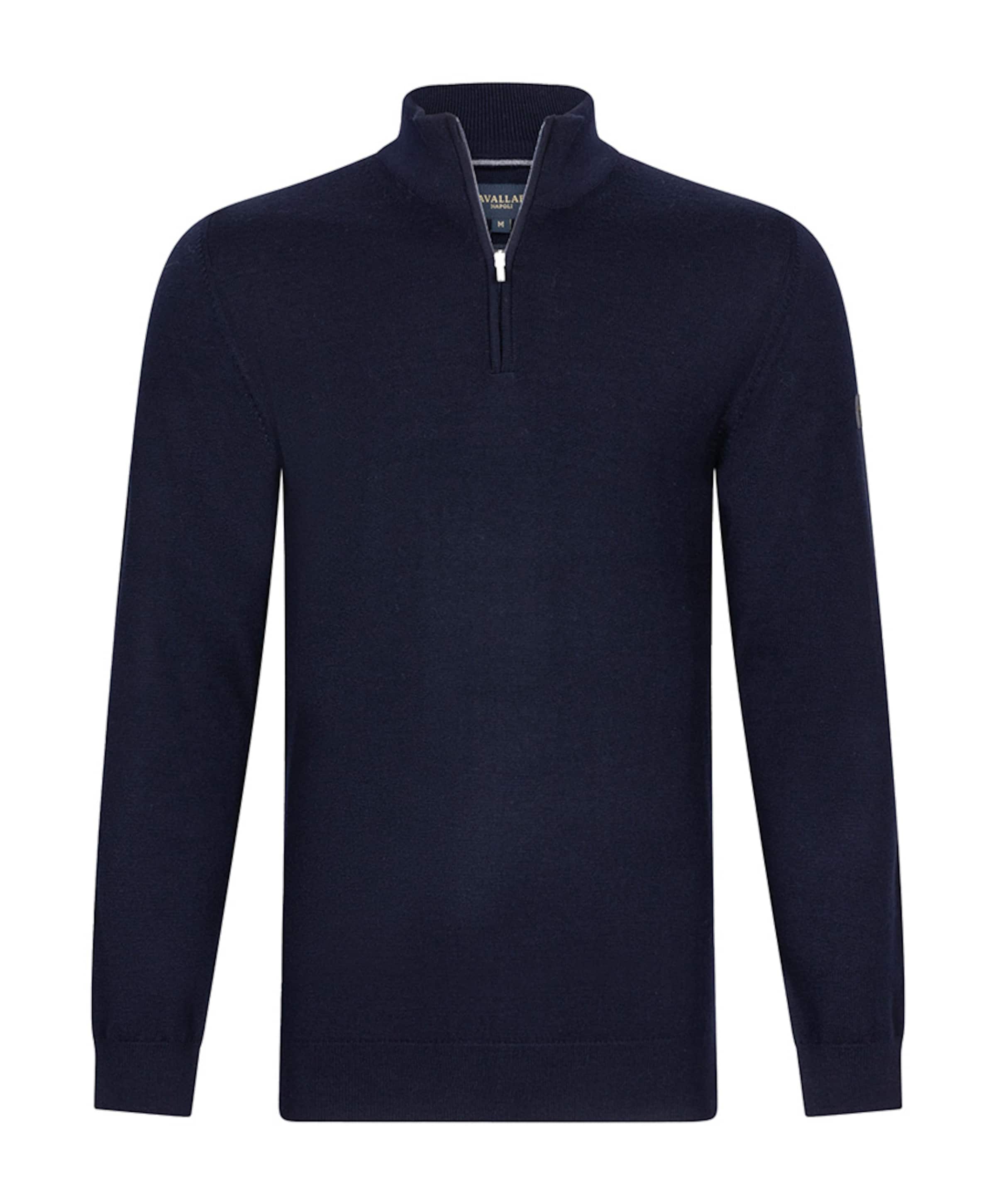 Heren trui met rits blauw