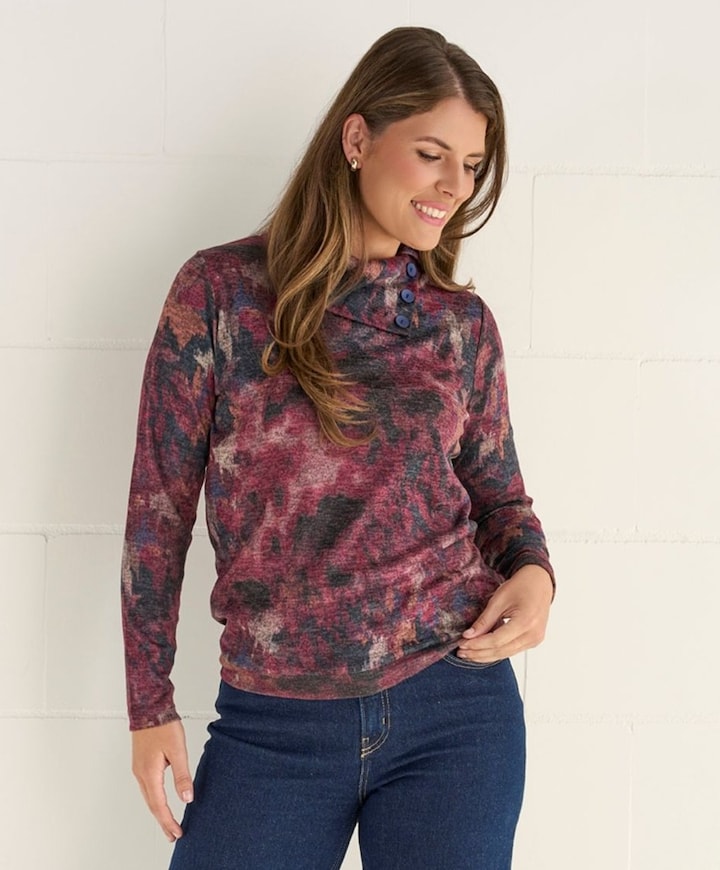 Dames longsleeve rood