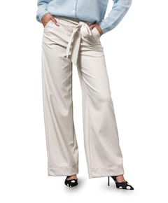 Lexie faux leather broek ecru