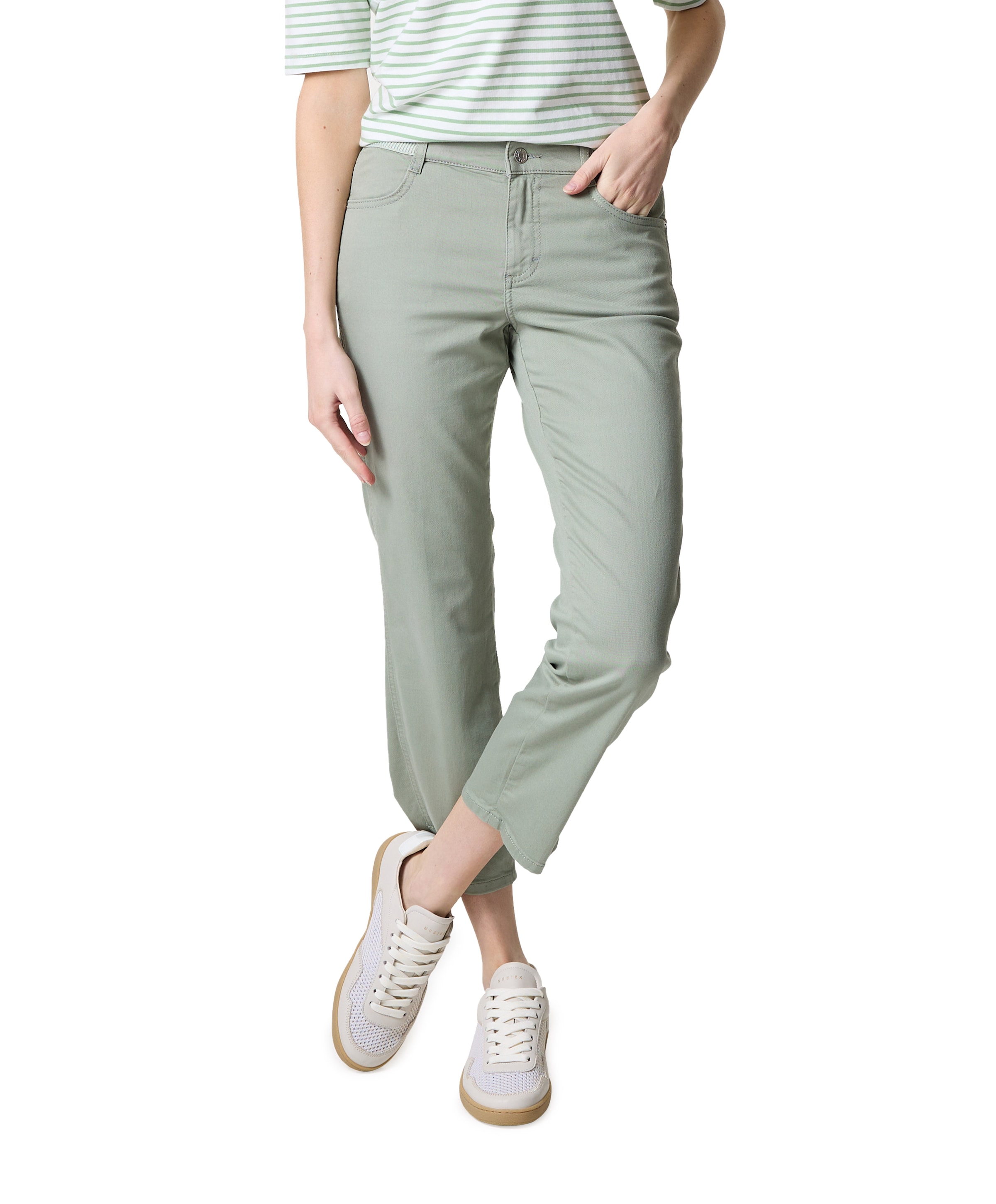 CICI CROP SLIT SPORTY dames jeans groen