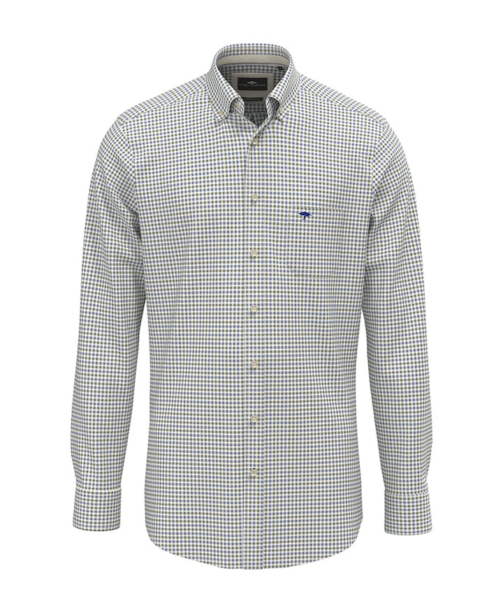 Heren overhemd lange mouw groen