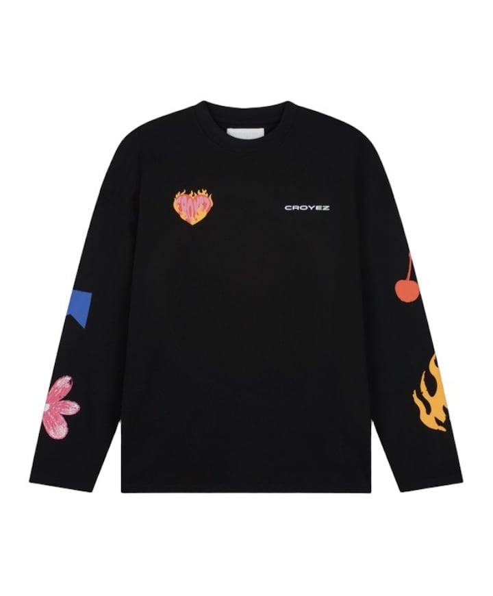 Heren longsleeve zwart