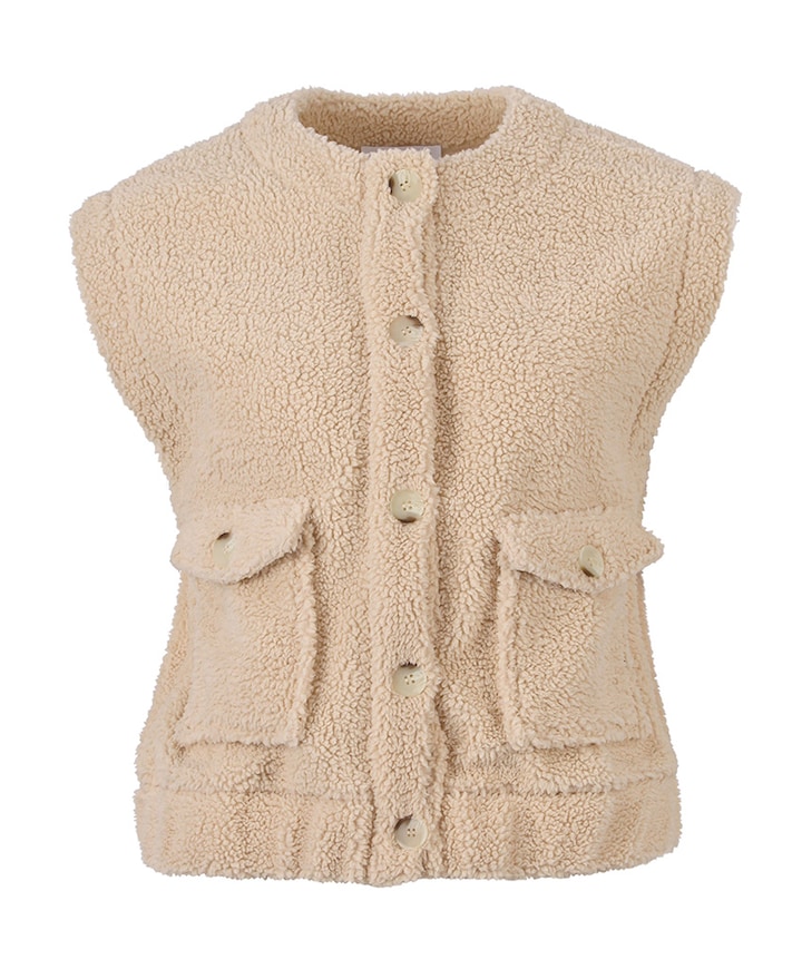 Dames gilet beige