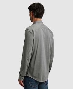 Heren overhemd lange mouw blauw