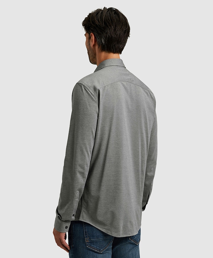 Heren overhemd lange mouw blauw