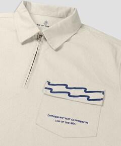 Heren polo ecru