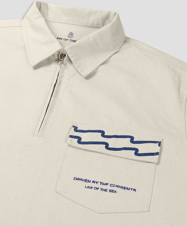 Heren polo ecru