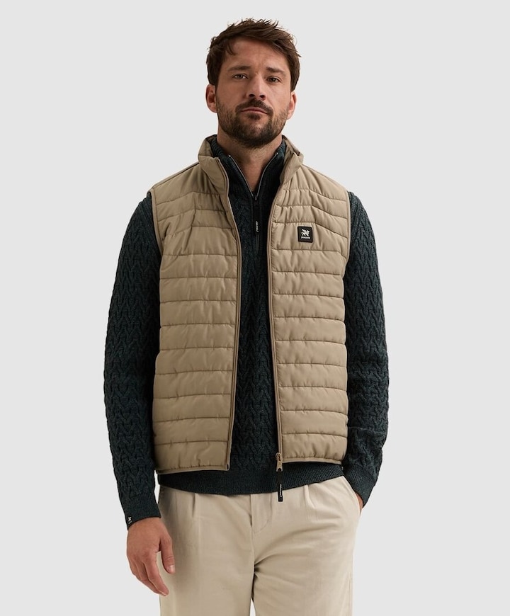 Heren bodywarmer beige