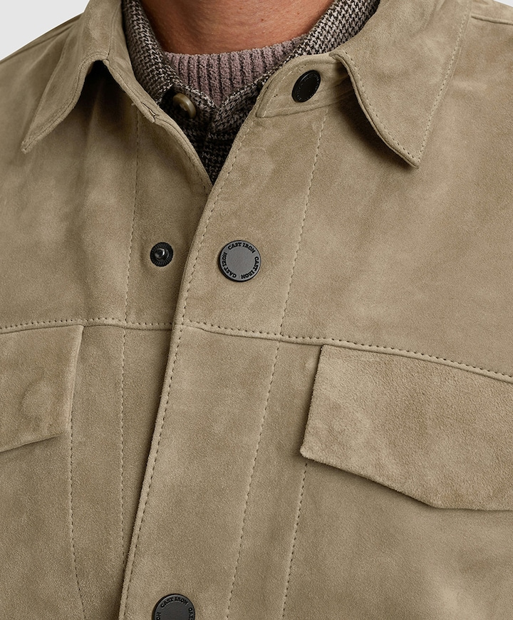 Overshirt lange mouw beige