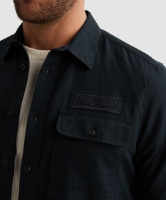 Heren overhemd lange mouw blauw