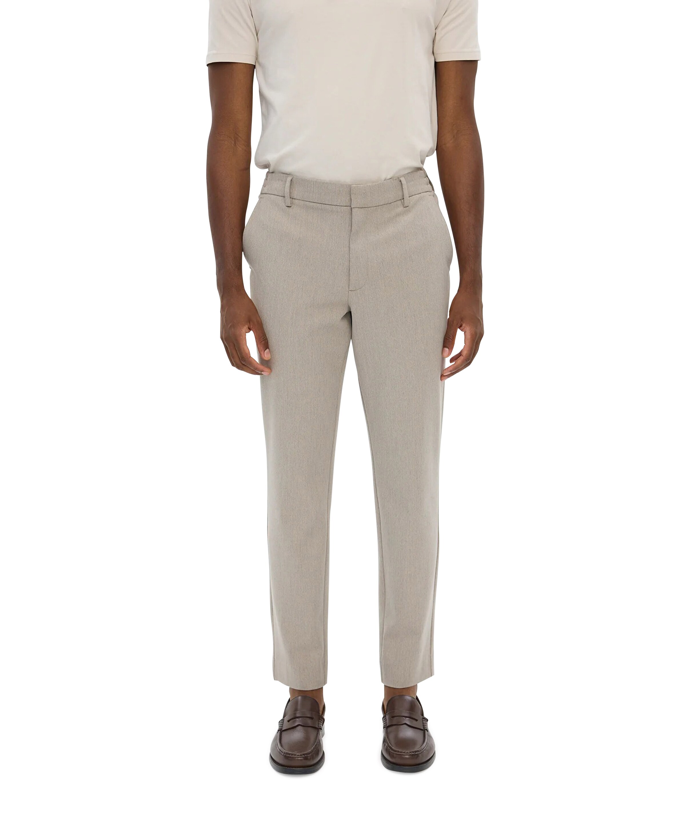 THEOPL 805_GRS BURNT SAND MELANGE heren broek beige