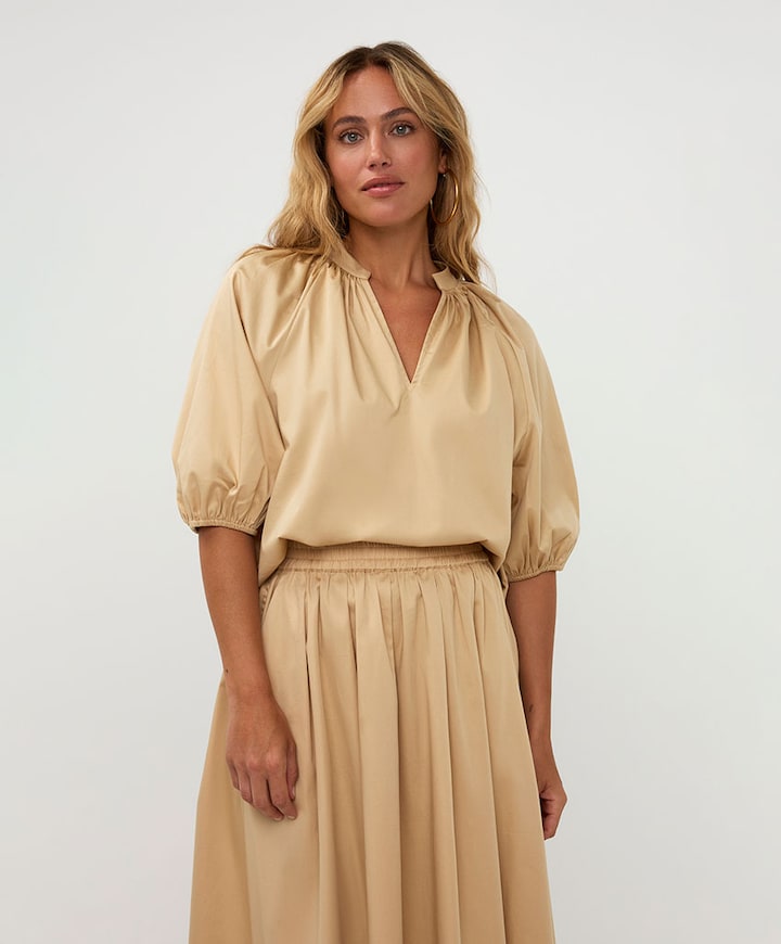 Dames blouse beige