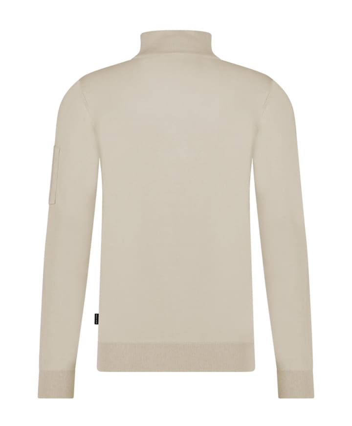 Heren trui met rits beige