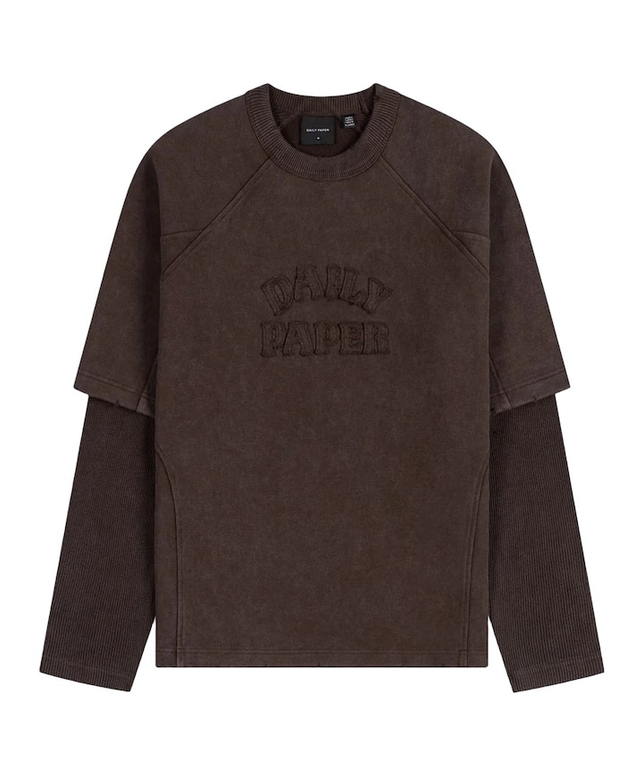 Heren longsleeve bruin