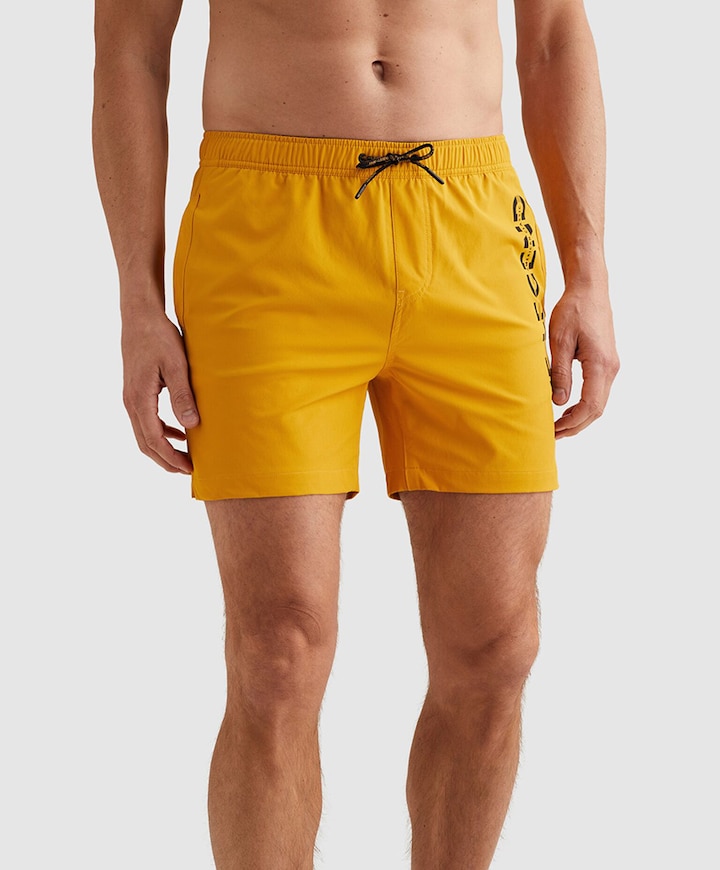 AIRFRAME SWIMSHORTS BIG LOGO PRINT heren zwembroek geel