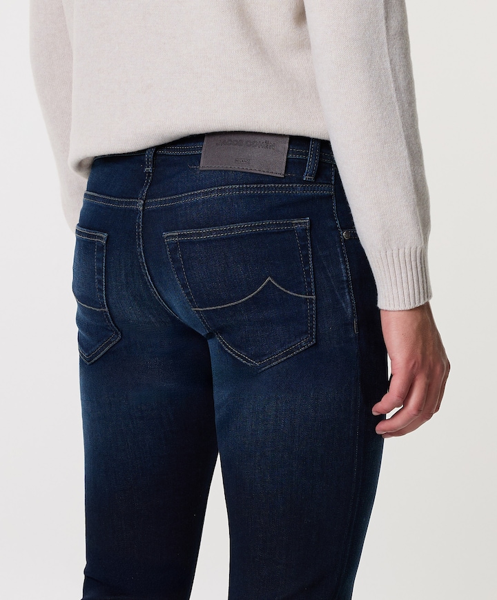 Nick Slim 5 Pocket heren jeans blauw