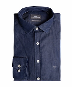 Heren overhemd lange mouw blauw