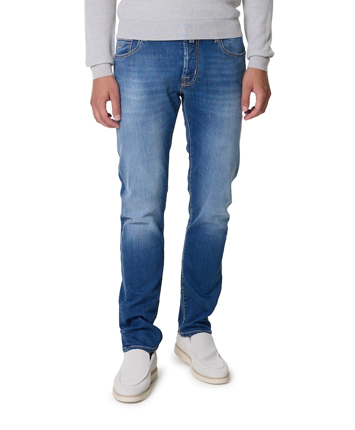 Nick Slim 5 pkt heren jeans blauw