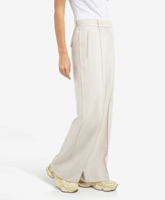 Geweven broek met stiksels dames broek beige