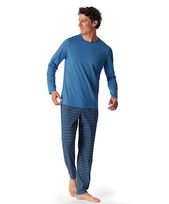 Heren pyjamaset blauw