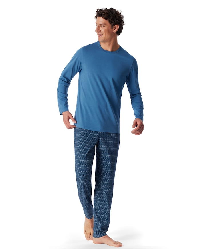 Heren pyjamaset blauw