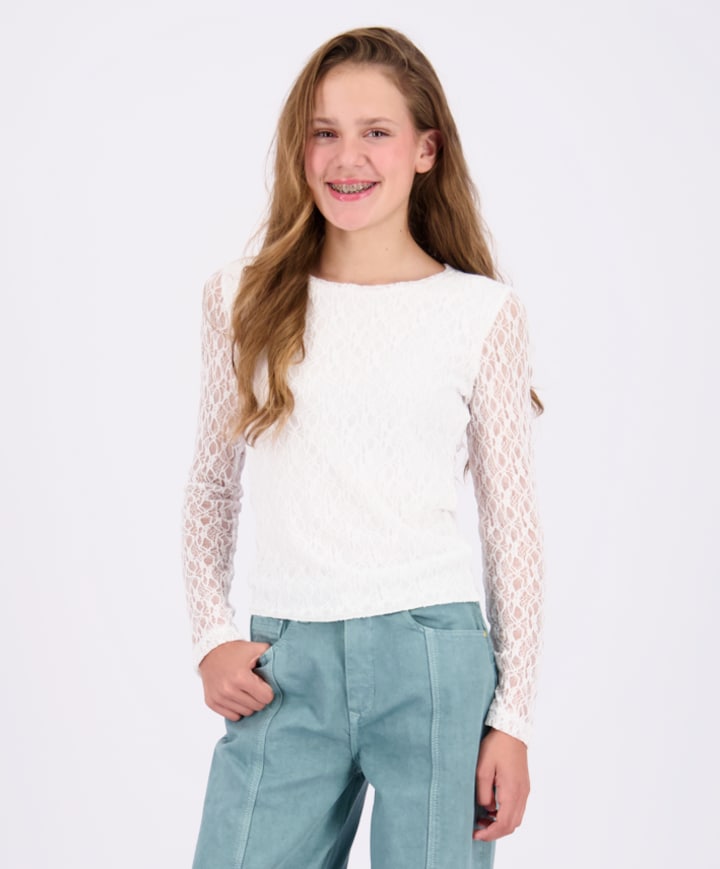 Meisjes longsleeve beige