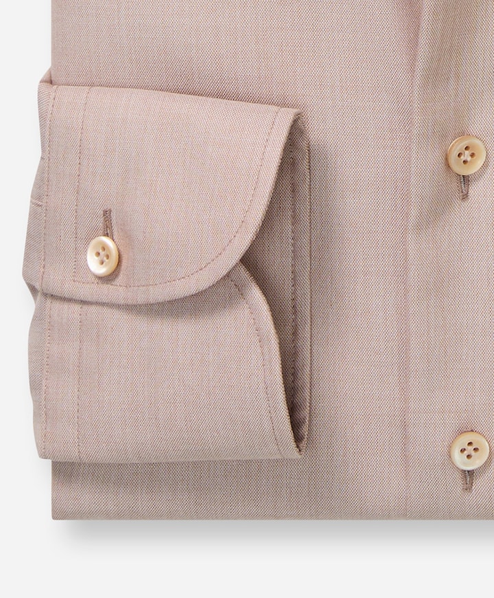 Heren overhemd lange mouw beige