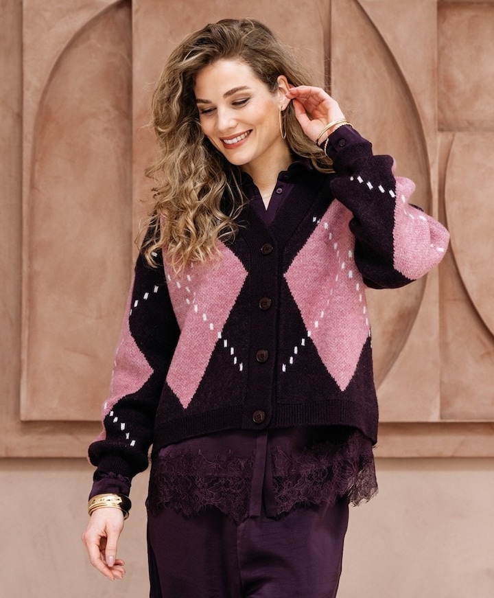 Dames vest paars