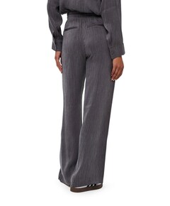 Wide crinkle cupro broek grijs