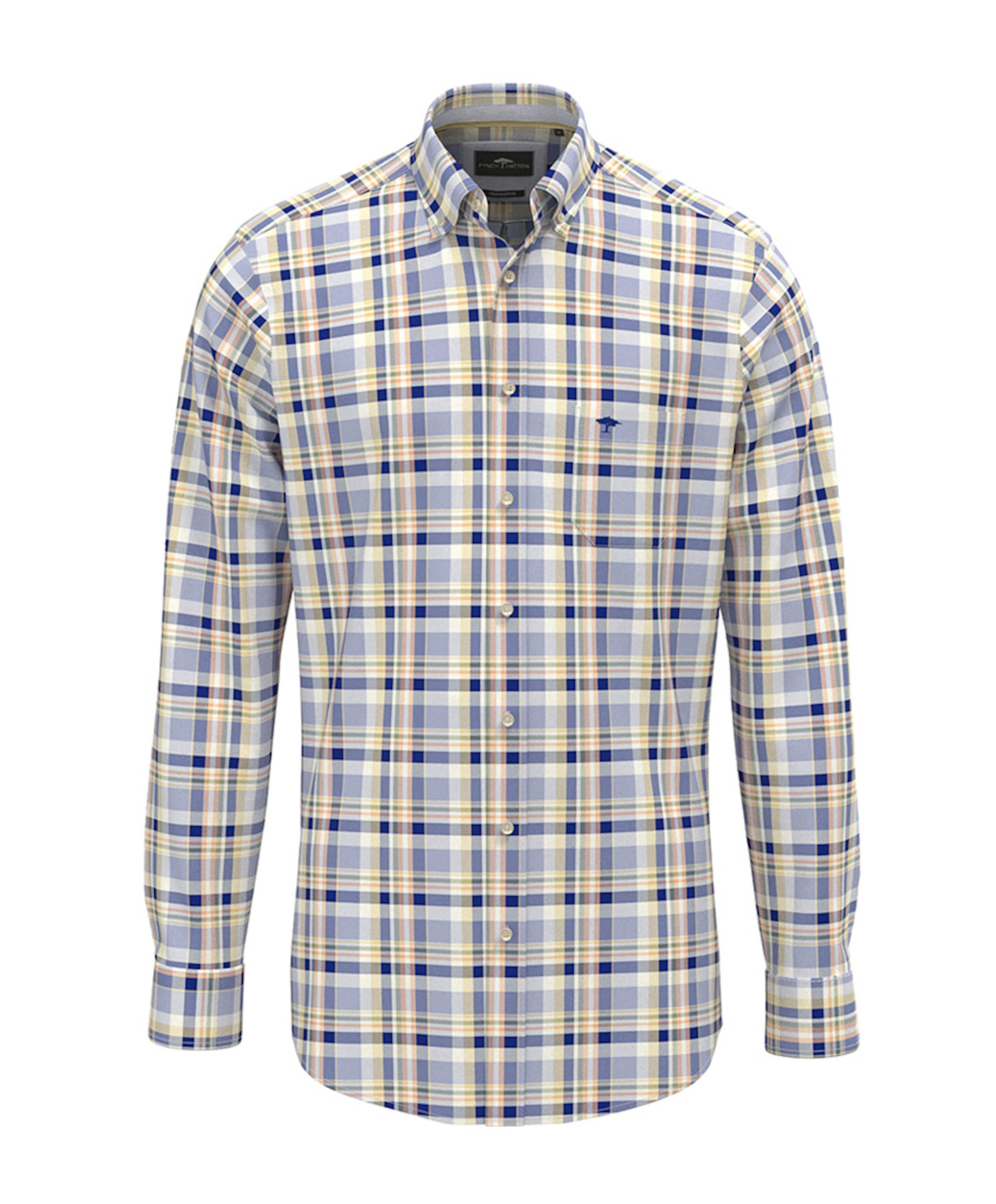 Heren overhemd lange mouw blauw