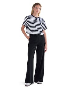 Trousers viscose blend stretch zwart