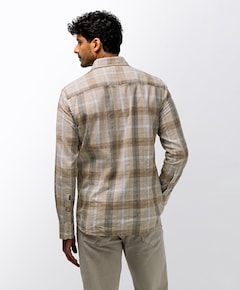 Heren overhemd lange mouw beige