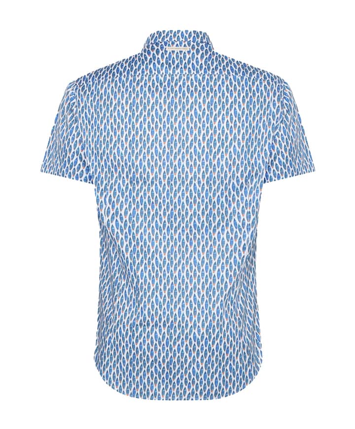 Overhemd korte mouw blauw