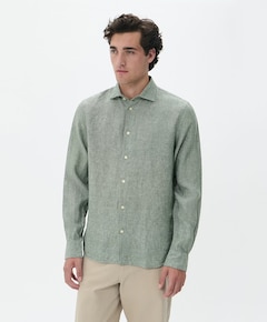 Heren overhemd lange mouw groen