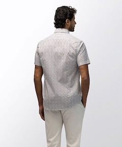 Heren overhemd korte mouw blauw